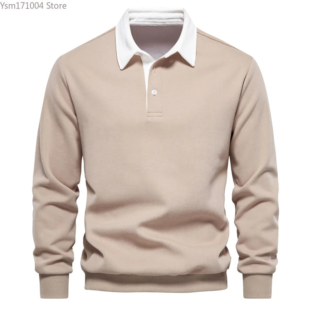 Autumn Men's Long Sleeve Sweater Shirt Solid Color Casual Long Sleeve Sports Shirt High Quality Casual Daily Men's Sports Shirt