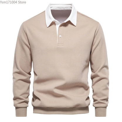 Autumn Men's Long Sleeve Sweater Shirt Solid Color Casual Long Sleeve Sports Shirt High Quality Casual Daily Men's Sports Shirt