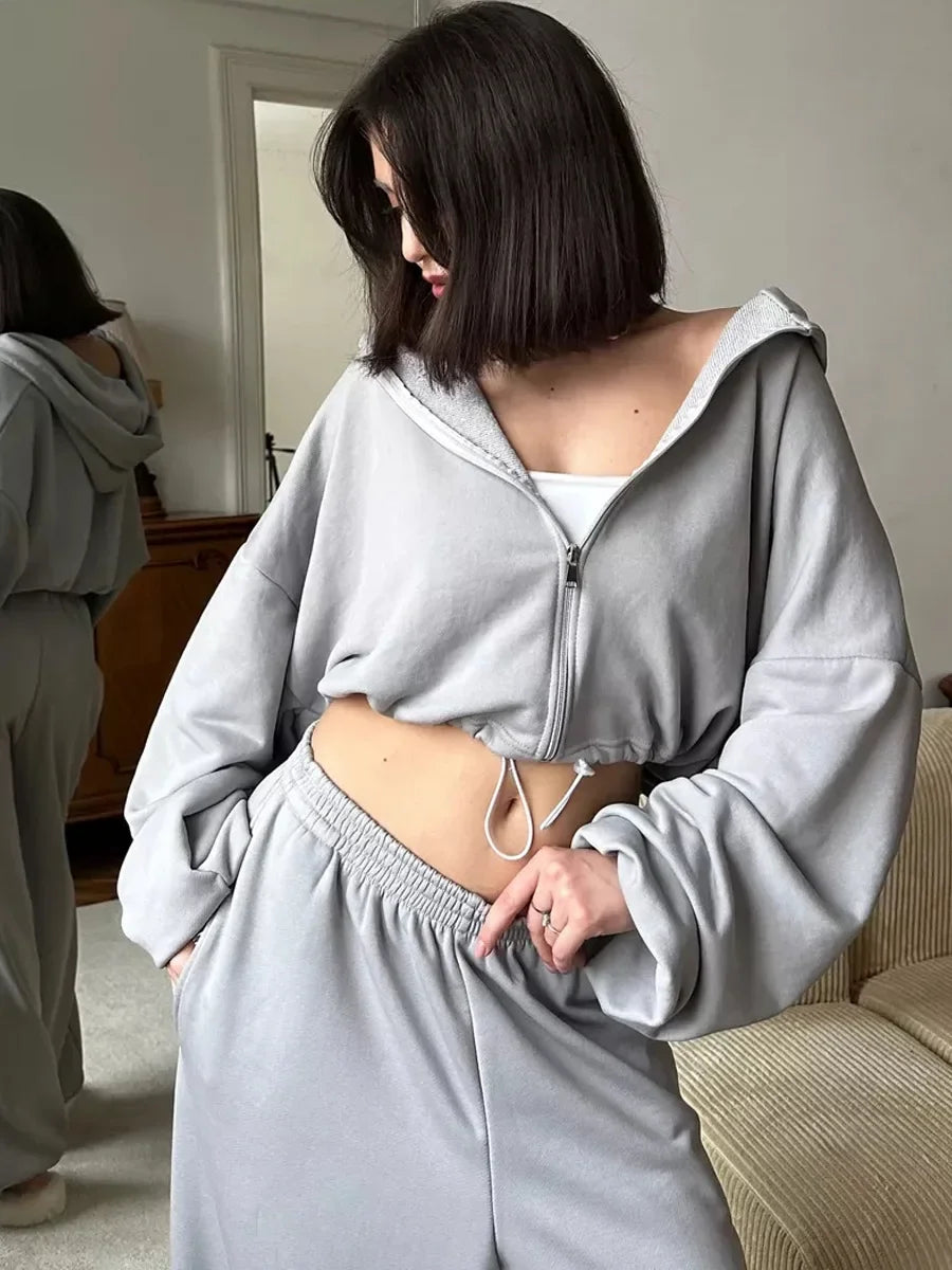 Hoodies Pant Two Piece Sets Women Tracksuit Set Autumn Pant Set Jogger Y2k Sweatshirts Sports Elastic Waist Pants Matching Sets