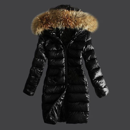 Women Winter Fashion Casual Slim Short Padded Faux Fur Collar with Non Removable Hooded Warm Paddeds Female Zipper Thicken Coat