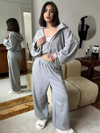 Hoodies Pant Two Piece Sets Women Tracksuit Set Autumn Pant Set Jogger Y2k Sweatshirts Sports Elastic Waist Pants Matching Sets