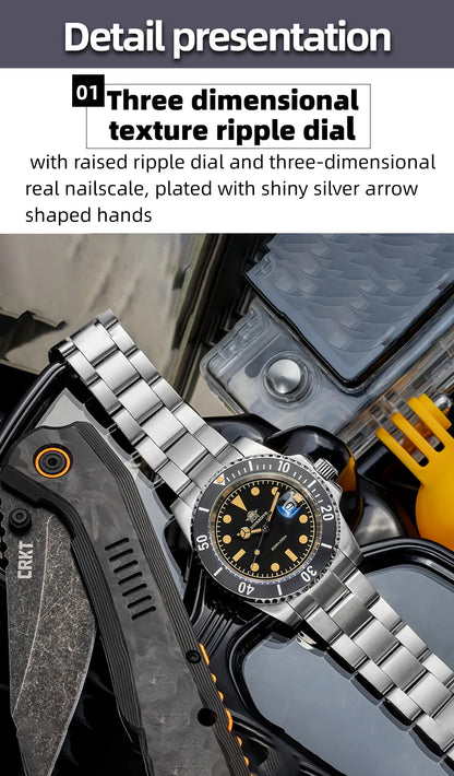 ADDIESDIVE New Watch For Men Quartz Wristwatch Ceramic Bezel Diving 200m Retro C3 Luminous 41mm Automatic Date Diver Men's Watch
