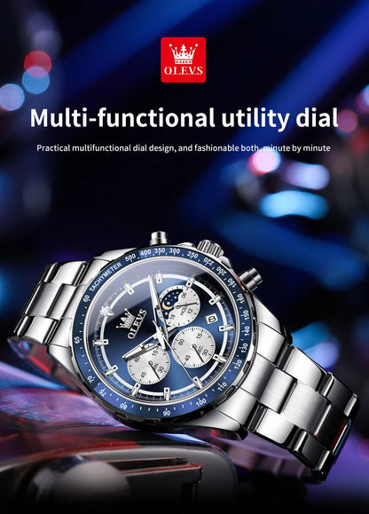 OLEVS Original Brand Men's Watches High Quality Stainless steel Waterproof Luminous Sports Date Watch for Man Reloj Hombre