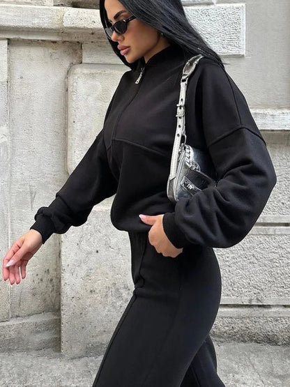 Autumn Winter Jacket Pant Two Piece Sets Women Pant Set Tracksuit Jogger Y2k Sweatshirts Sports Elastic Waist Pants Matching Set