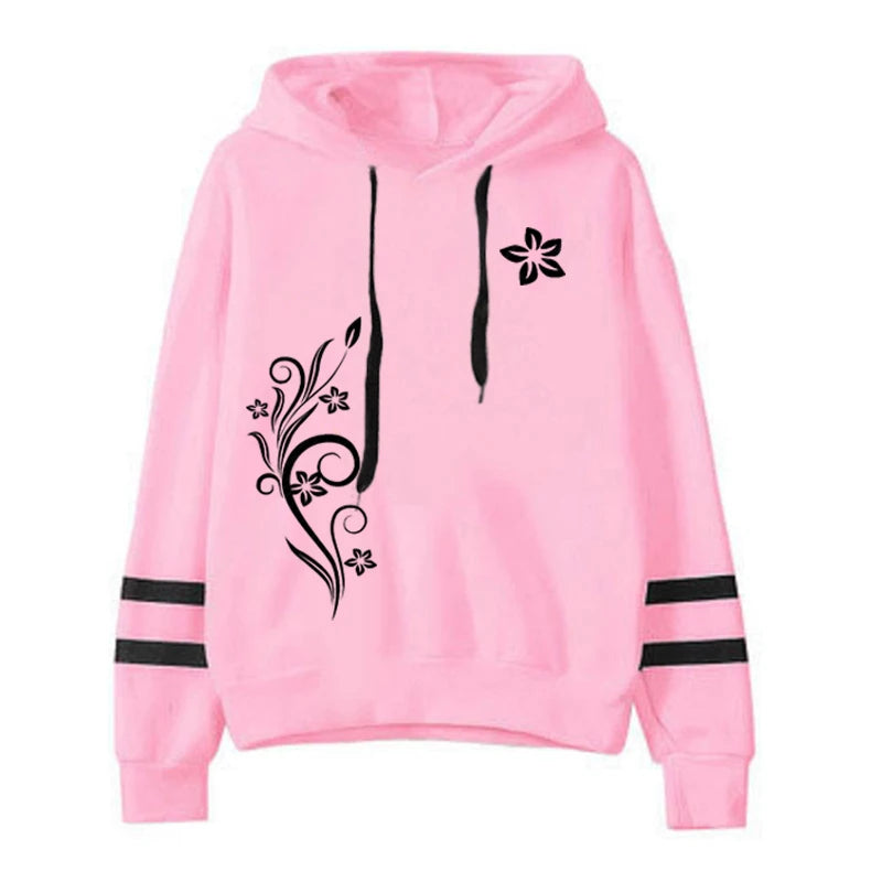 New in Womens Tracksuit Casual Print Sweatshirts Outdoors Sports Jogging Womens Clothing Single Piece Stripe Hoodies Streetwear