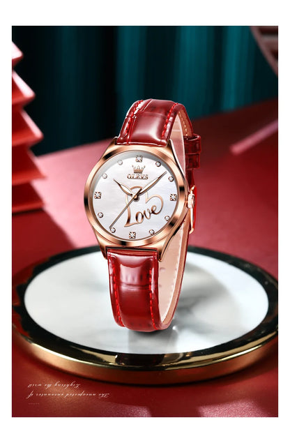 OLEVS Brand Watch Heart Shaped Waterproof Women's Quartz Watch 5580