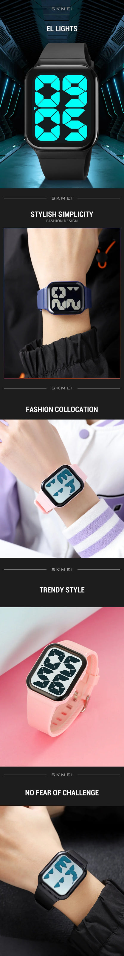 SKMEI 1995 Luxury Digital Watch for Sport Women Men Waterproof Electronic LED Display Wristwatches Boy Girl Clock Reloj Hombre