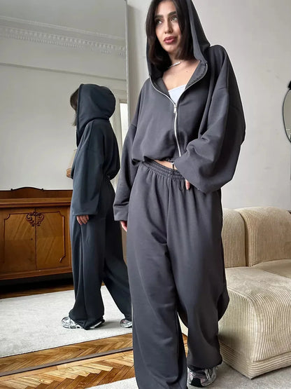 Hoodies Pant Two Piece Sets Women Tracksuit Set Autumn Pant Set Jogger Y2k Sweatshirts Sports Elastic Waist Pants Matching Sets