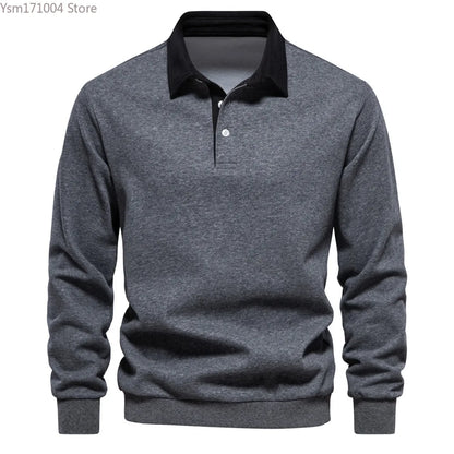 Autumn Men's Long Sleeve Sweater Shirt Solid Color Casual Long Sleeve Sports Shirt High Quality Casual Daily Men's Sports Shirt