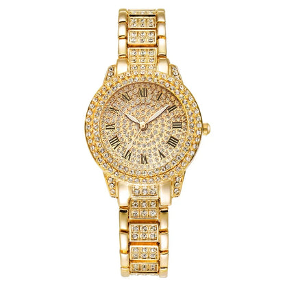 Diamond Women Watches Gold Watch Ladies Wrist Watches Luxury Brand Rhinestone Women Bracelet Watches Female Relogio Feminino