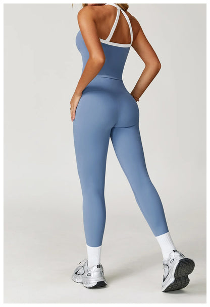 Women's Clothes 2 Pieces Workout Tracksuit Yoga Set Sportswear Gym Clothing High Waist Bell-bottoms Sexy Fitness Bta Sports Suit