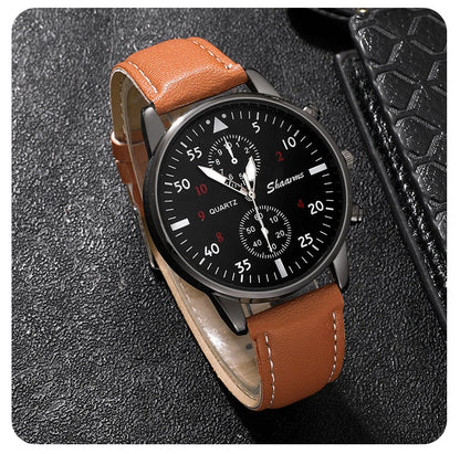 Fashion Mens Watches Luxury Casual Business Watch for Men Leather Strap Sports Big Dial Quartz Wrist Watch Relogio Masculino
