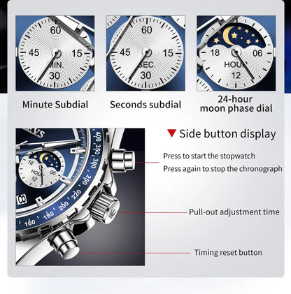 OLEVS Original Brand Men's Watches High Quality Stainless steel Waterproof Luminous Sports Date Watch for Man Reloj Hombre