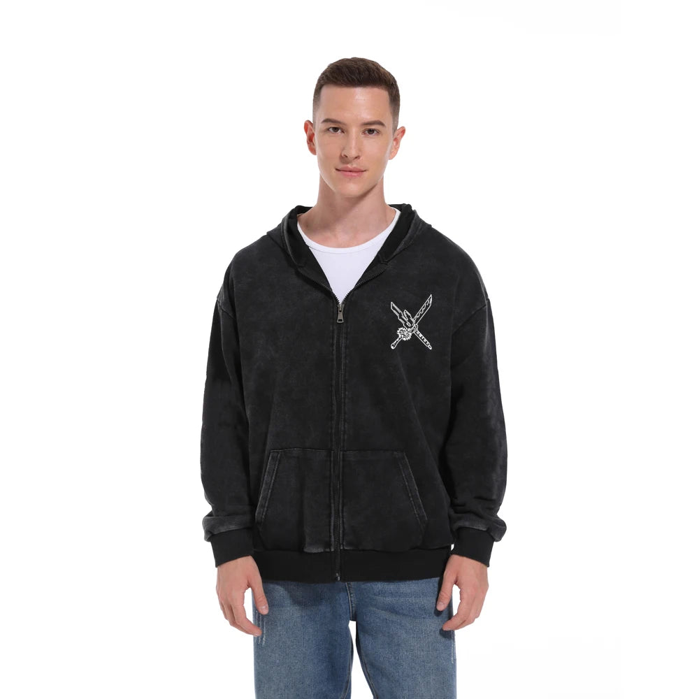 Jujutsu Kaisen Anime Zip Up Hoodies for Men Women 100%Cotton Toji Print Gothic Harajuku Zipper Sweatshirts Casual Manga Pullover