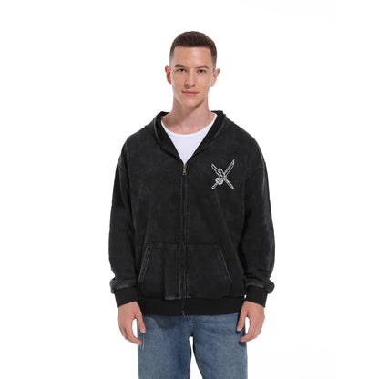Jujutsu Kaisen Anime Zip Up Hoodies for Men Women 100%Cotton Toji Print Gothic Harajuku Zipper Sweatshirts Casual Manga Pullover