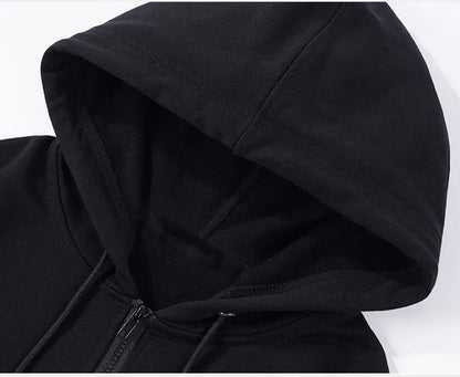 Unisex Zip Up Hoodies Spring Autumn Fleece Sweatshirts Men Women Classic Solid Color Zipper Jackets Fashion Hip Hop Streetwear