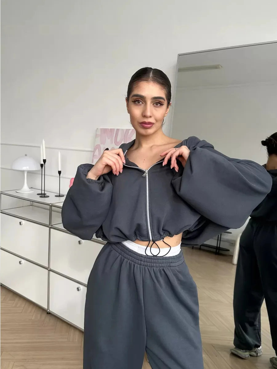 Hoodies Pant Two Piece Sets Women Tracksuit Set Autumn Pant Set Jogger Y2k Sweatshirts Sports Elastic Waist Pants Matching Sets