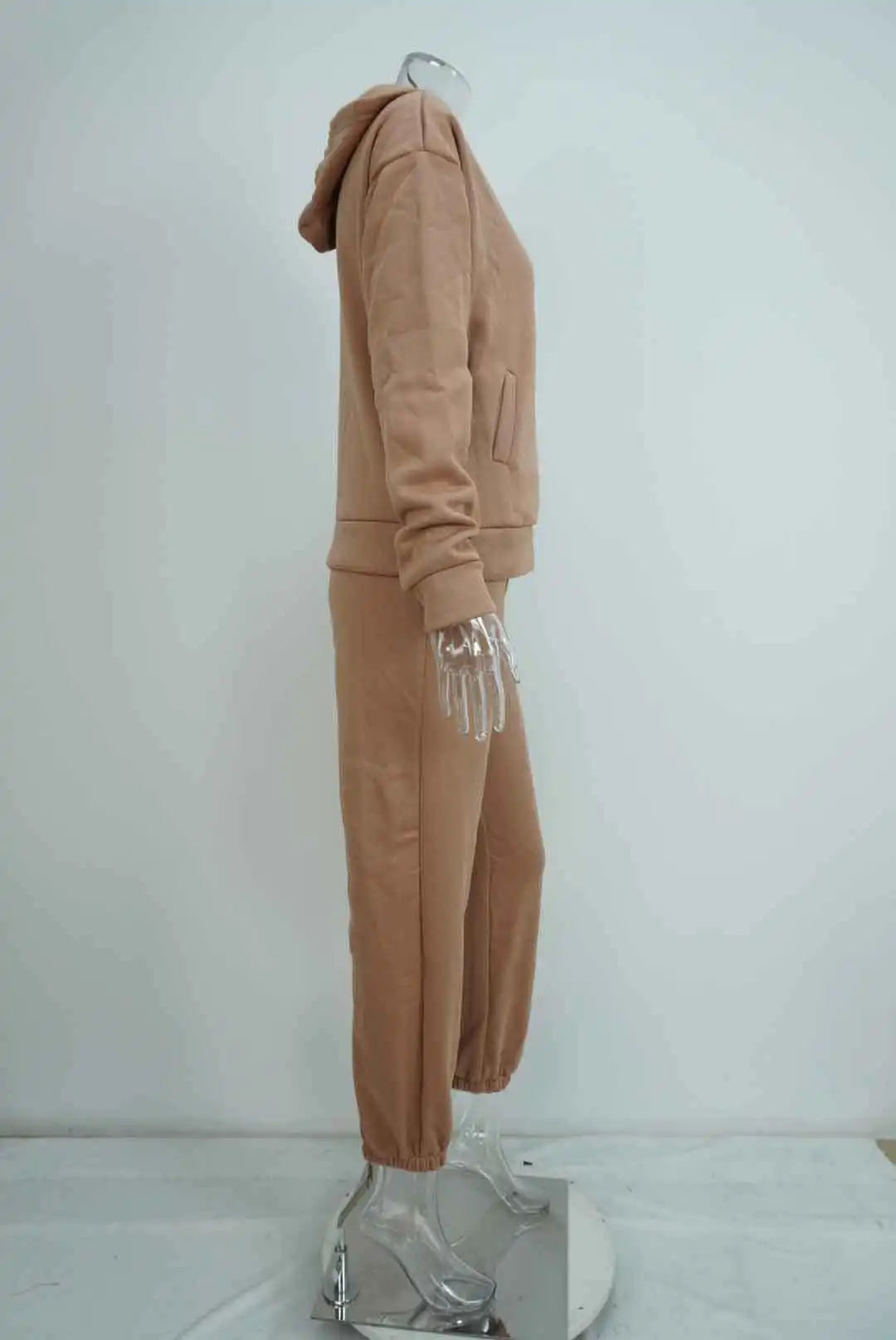 Autumn Winter Casual Thickened Sports Hooded Sweatshirt Trousers Suit Women's Fashion Loose Pocket Female Trousers 2 Pieces Set