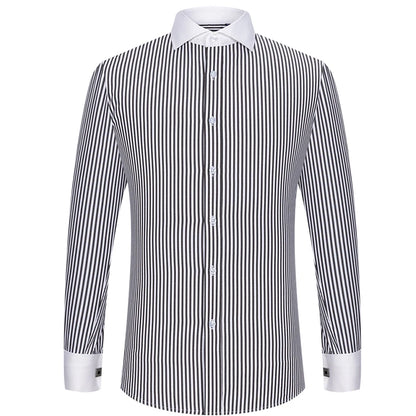 2023 French Cufflinks Suit Collar Korean Version Slim Fitting Shirt Long Sleeve Men's Tuxedo Party Wedding  Shirts