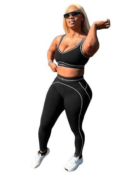 Summer And Spring New Sleeveless Tank Crop top Suits Tracksuits Women's Suits Fashion Pants Female Soild Yoga 2 Piece Sets 2025