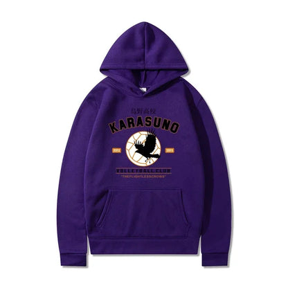 Men's Hoodies Cartoon Haikyuu Funny Japanese Anime Streetwear Harajuku Karasuno Fly High Graphic Sweatshirts Men Women Hoodies