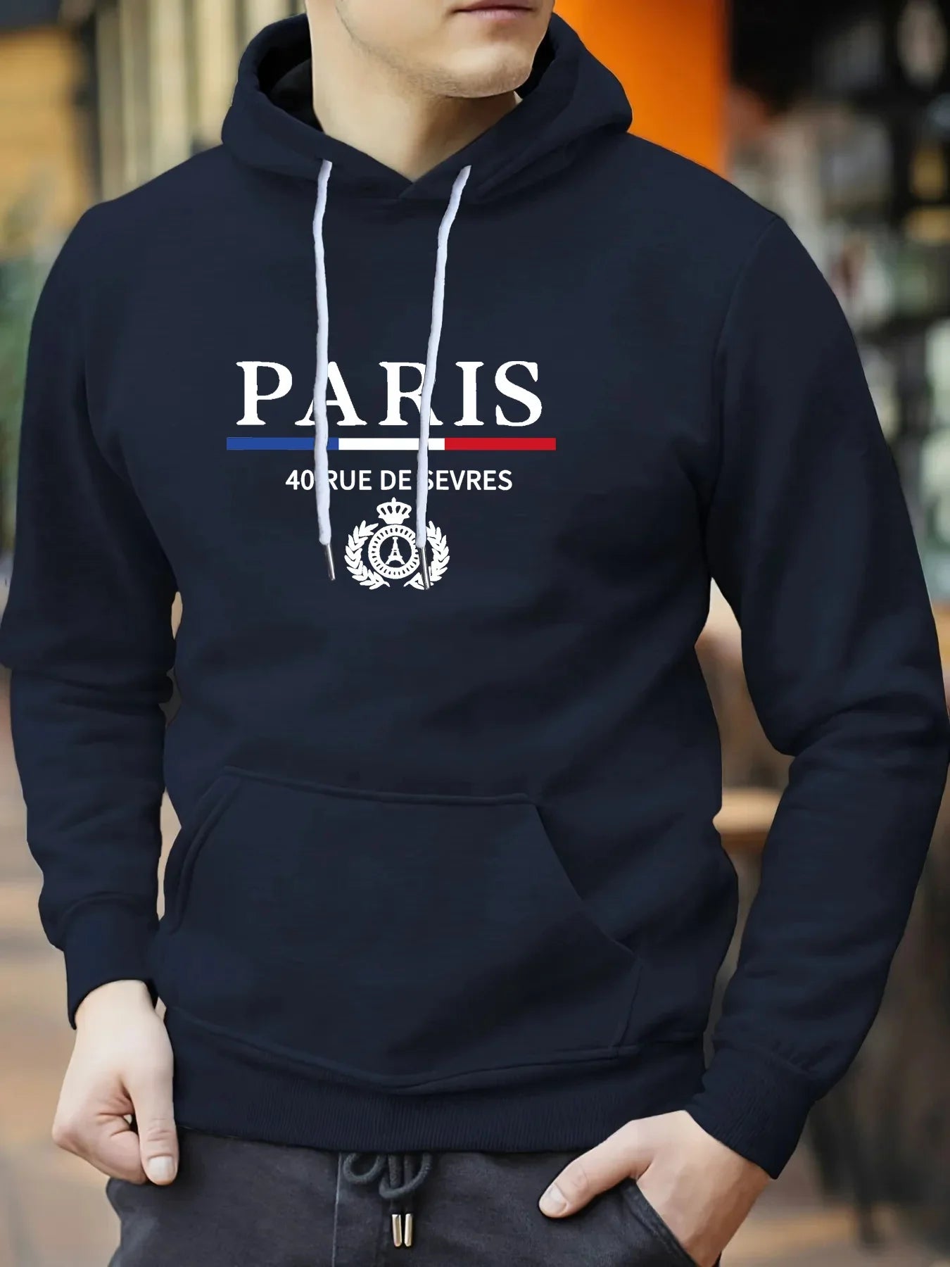 Paris Print Hoodies Tshirt COTTON for Men Casual Autumn Winter