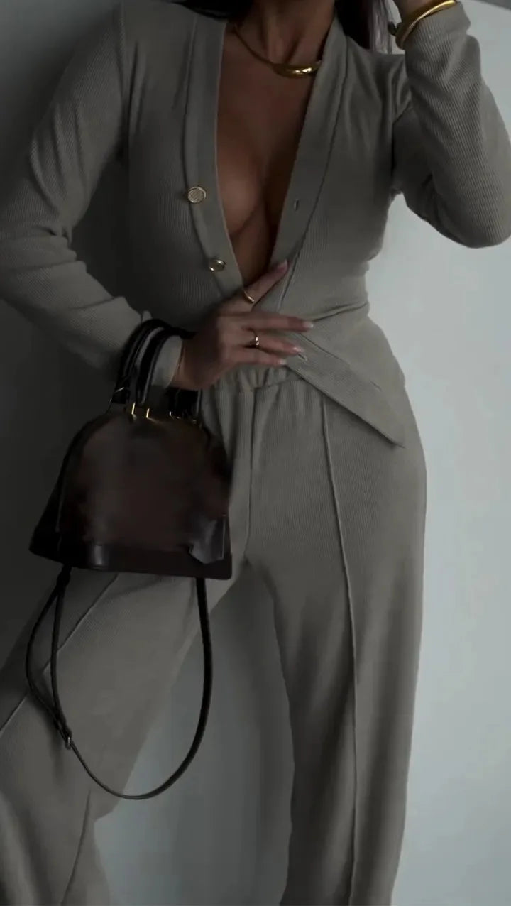 Autumn Tracksuit Pants Sets Women Outfits 2025 Casual Button Cardigan Pants Women's Suit New In Matching Sets Female Clothing