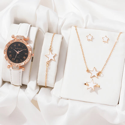 2023 5pcs Set Luxury Ladies Quartz Wrist Watches Dress Watch Women Crystal Diamond Watches Clock Women Montre Femme