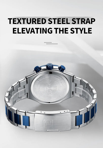 NAVIFORCE Fashion Watch For Men High Quality Luxury Stainless Steel Waterproof Classic Quartz Wristwatches Male Big Face Clock