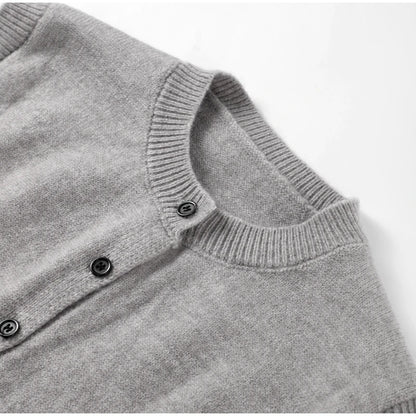 Casual Knitted Single Breasted Vest Women Loose Solid O Neck Sleeveless Female Waistcoat 2024 Autumn Lady All-match Streetwear