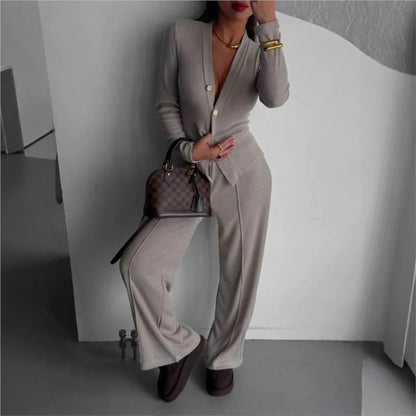 Autumn Tracksuit Pants Sets Women Outfits 2025 Casual Button Cardigan Pants Women's Suit New In Matching Sets Female Clothing