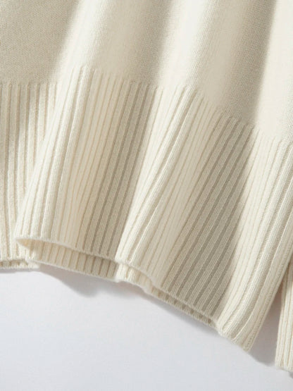 Women's 100% Cashmere Sweater Turtleneck Raglan Sleeve Pullover Autumn Winter Thick Casual Loose Style Cashmere Knitwear Korean
