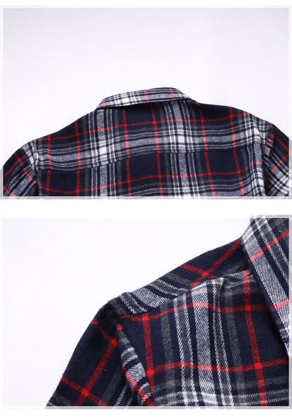 Striped Plaid Short-sleeved Shirt Men's Single-breasted Square Collar Cotton Shirts Summer Fashion Casual Camisa Men Chemise 7XL