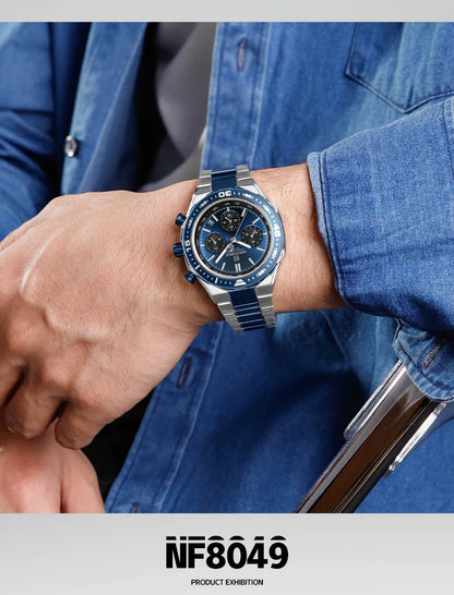 NAVIFORCE Fashion Watch For Men High Quality Luxury Stainless Steel Waterproof Classic Quartz Wristwatches Male Big Face Clock
