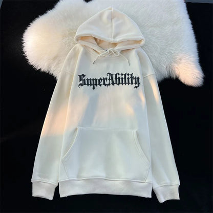 Harajuku Streetwear Sweatshirt Unisex Oversized Y2K Stars Printed Loose Hoodies for Men Grunge E-girls Autumn Winter Cute Tops