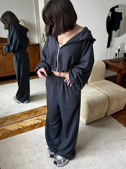 Hoodies Pant Two Piece Sets Women Tracksuit Set Autumn Pant Set Jogger Y2k Sweatshirts Sports Elastic Waist Pants Matching Sets