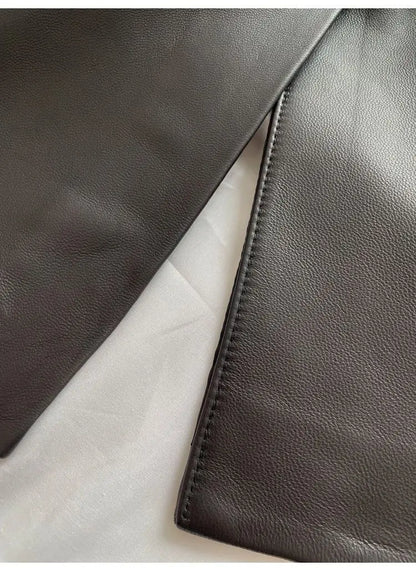 Korean Black Leather Jacket Women Streetwear Loose Formal Leather Blazers Female Fashion Trend Chic Punk Leather Jacket 2023 New