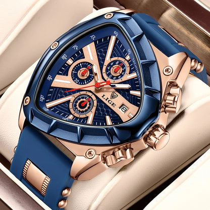 LIGE Chronograph Fashion Men's Casual Watches Stainless Steel Quartz Wrist Watch Man Calendar Male Sports Luminous Clock Relogio