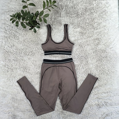 Summer And Spring New Sleeveless Tank Crop top Suits Tracksuits Women's Suits Fashion Pants Female Soild Yoga 2 Piece Sets 2025