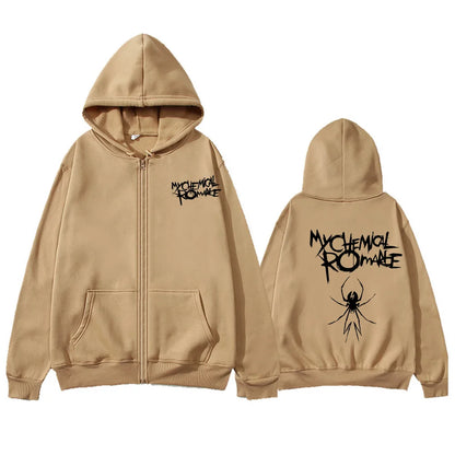 Rock Band My Chemical Romance Mcr Dead Zipper Hoodie Black Parade Punk Emo Zip Up Sweatshirt Men Fashion Vintage Hip Hop Hoodies