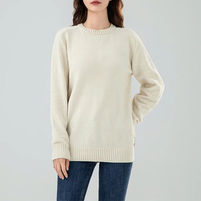 Chenille Sweater for Women O Neck Pullovers Ribbed Cuff Long Sleeve Knitted Tops Women Solid Sweater 2024 Cozy Sweaters Jumpers