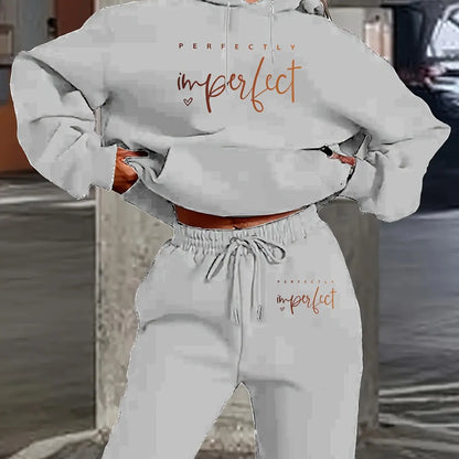 women Hoodies+sweatpant set Hip Hop Street Casual Printed Hoodie Oversize Loose New Sweatshirts Autumn Warm Fleece Clothing