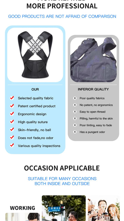 Adjustable Back Posture Corrector for Women and Men
