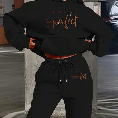 women Hoodies+sweatpant set Hip Hop Street Casual Printed Hoodie Oversize Loose New Sweatshirts Autumn Warm Fleece Clothing