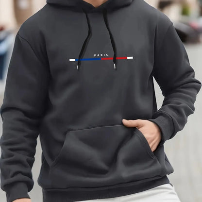 Paris Print Hoodies Tshirt COTTON for Men Casual Autumn Winter