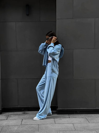 Two Piece Sets Women Matching Sets Tracksuit Jogger Y2k Autumn Winter Sports Elastic Waist Streetwear Pants Sweatshirts Pant Set