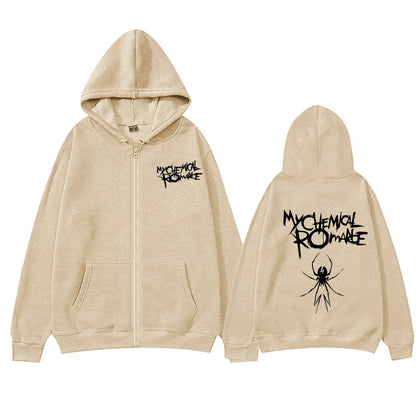 Rock Band My Chemical Romance Mcr Dead Zipper Hoodie Black Parade Punk Emo Zip Up Sweatshirt Men Fashion Vintage Hip Hop Hoodies