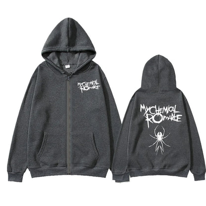 Rock Band My Chemical Romance Mcr Dead Zipper Hoodie Black Parade Punk Emo Zip Up Sweatshirt Men Fashion Vintage Hip Hop Hoodies