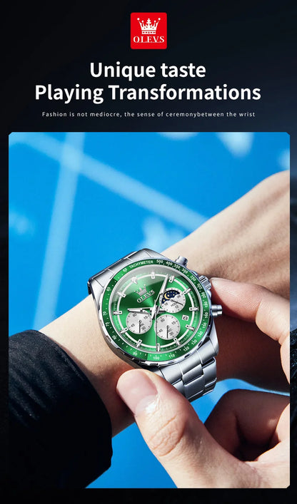 OLEVS Original Brand Men's Watches High Quality Stainless steel Waterproof Luminous Sports Date Watch for Man Reloj Hombre