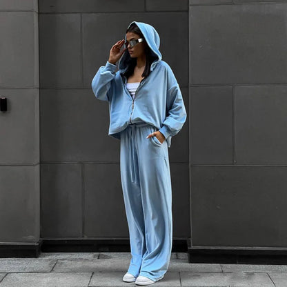 Two Piece Sets Women Matching Sets Tracksuit Jogger Y2k Autumn Winter Sports Elastic Waist Streetwear Pants Sweatshirts Pant Set